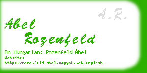 abel rozenfeld business card